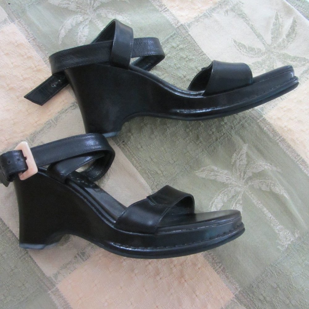 Franco Sarto Black Ankle Wedge size 5.5